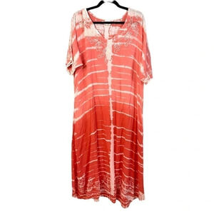 Exist Tie Dye Embroidered Maxi Swimsuit Coverup Size OneSize